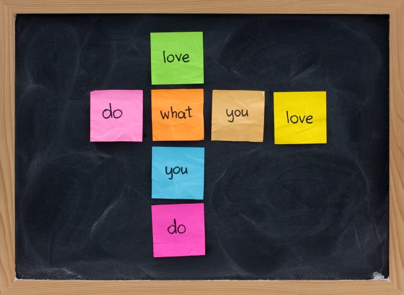 do what you love concept on blackboard