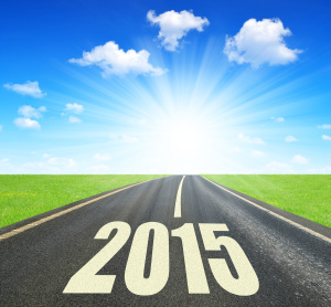 Asphalted road .Forward to the New Year 2015