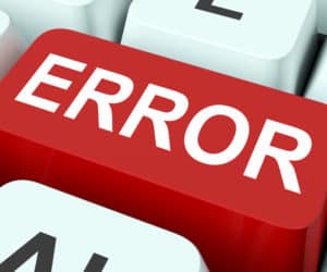 Error Key Shows Mistake Fault Or Defects